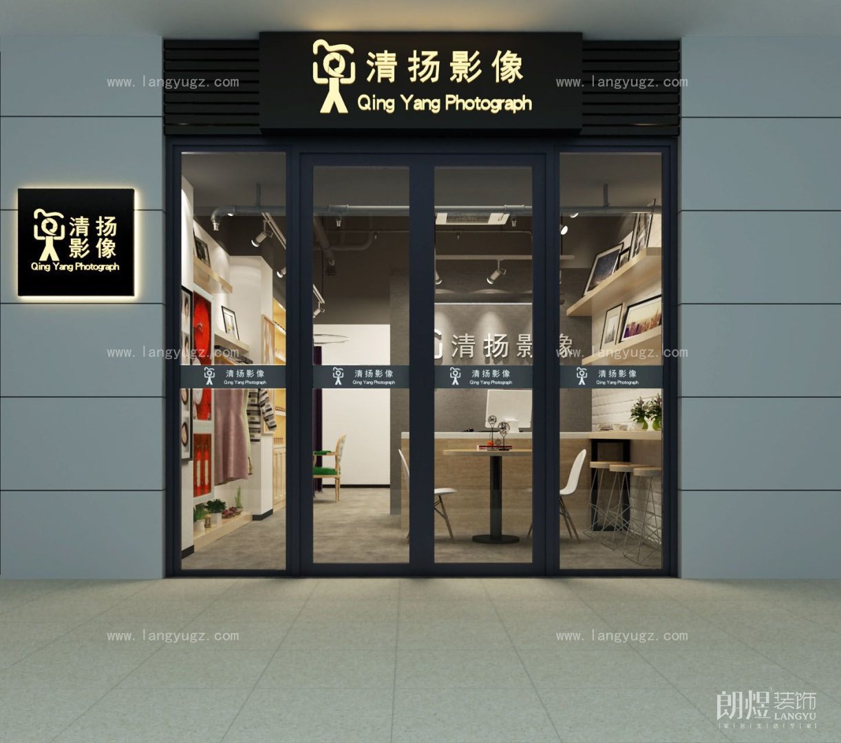 照相館門面門頭裝修效果圖