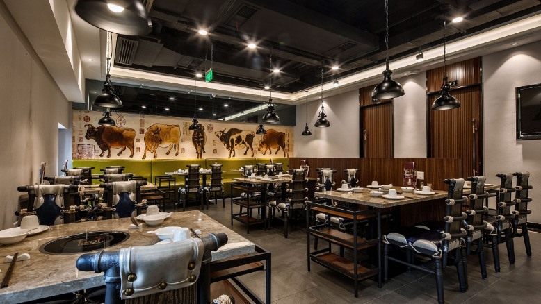 500平米火鍋店用餐大廳效果圖