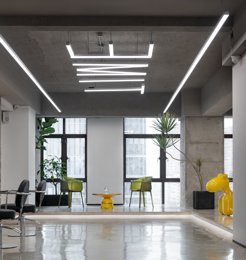 復古工業(yè)風理發(fā)店客戶休息等待區(qū)效果圖