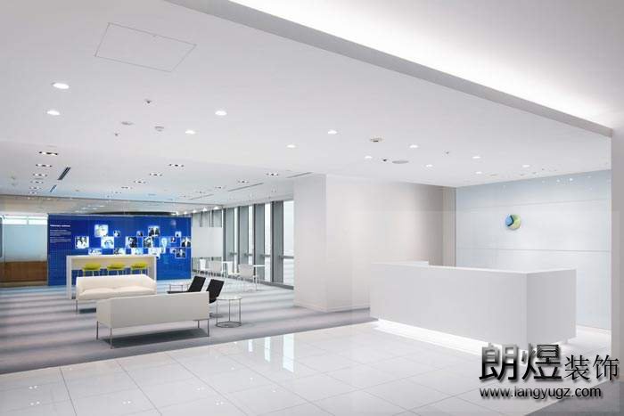 辦公室裝修前臺大廳色彩的渲染力