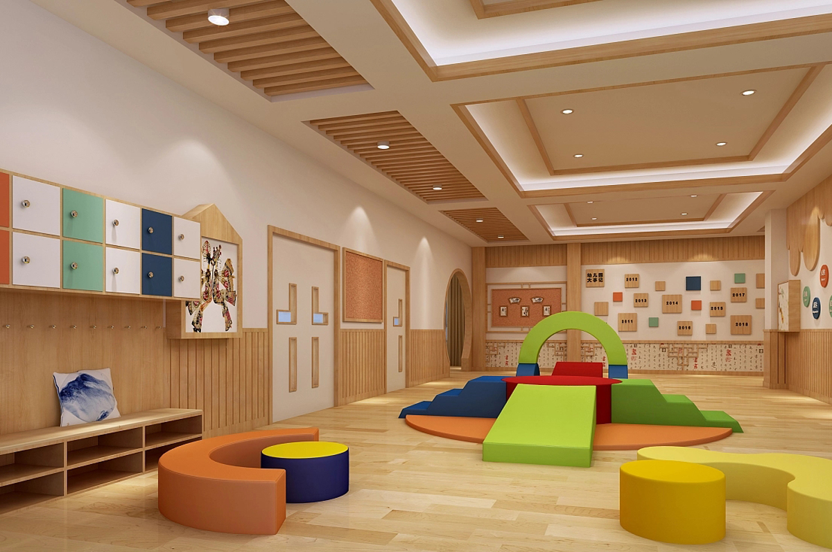 新中式風(fēng)格幼兒園裝修設(shè)計(jì)效果圖